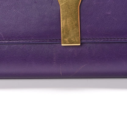 Saint Laurent Textured Calfskin Classic Y Ligne Clutch Purple 10 of 14