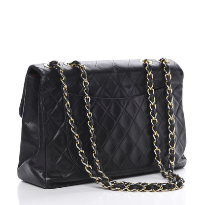Chanel Lambskin Quilted XL Jumbo Single Flap Black 3 of 19