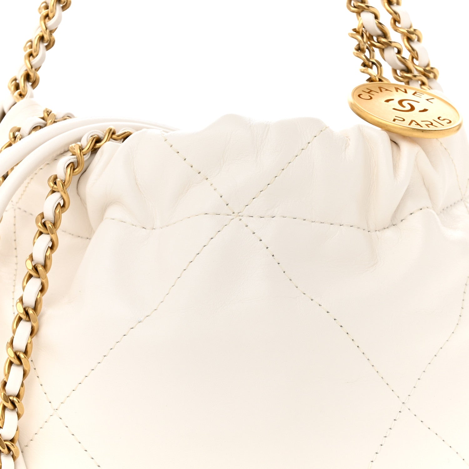 Chanel Shiny Calfskin Quilted Mini Chanel 22 White 8 of 11