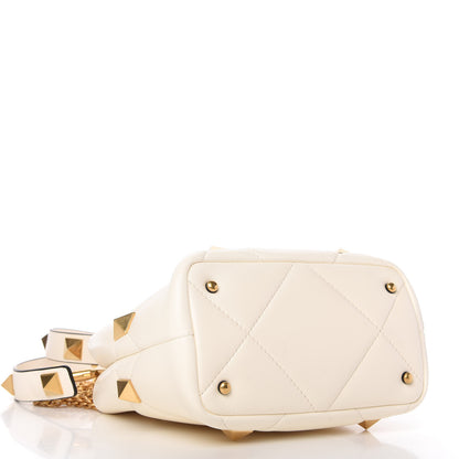 Valentino Garavani Nappa Small Roman Stud The Handle Bag Ivory 4 of 9