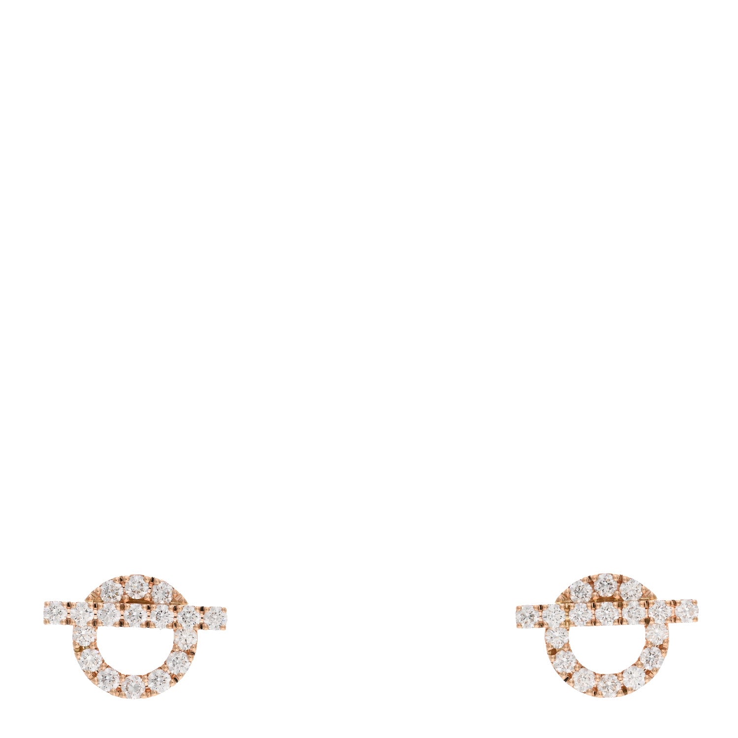 Hermes 18K Rose Gold Diamond Finesse Earrings 1 of 5