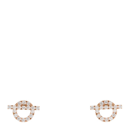 Hermes 18K Rose Gold Diamond Finesse Earrings 1 of 5