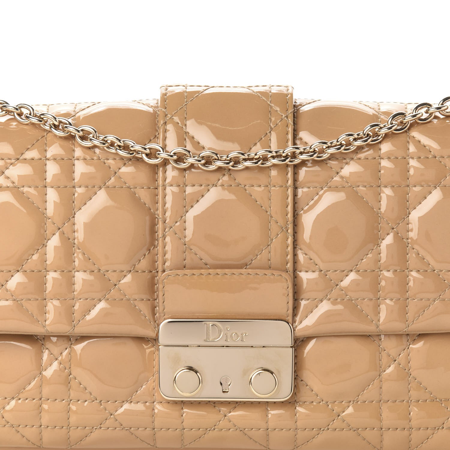 Christian Dior Patent Cannage New Lock Pouch Beige 11 of 11