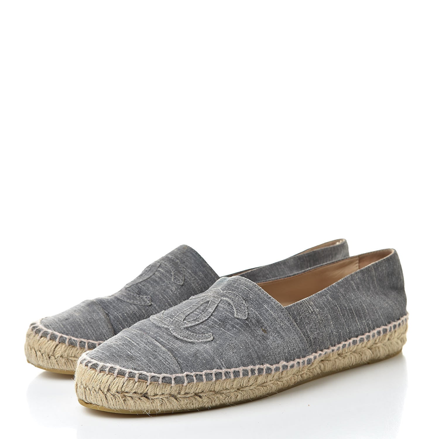 Chanel Striated Suede Espadrilles 41 Dark Grey 3 of 14