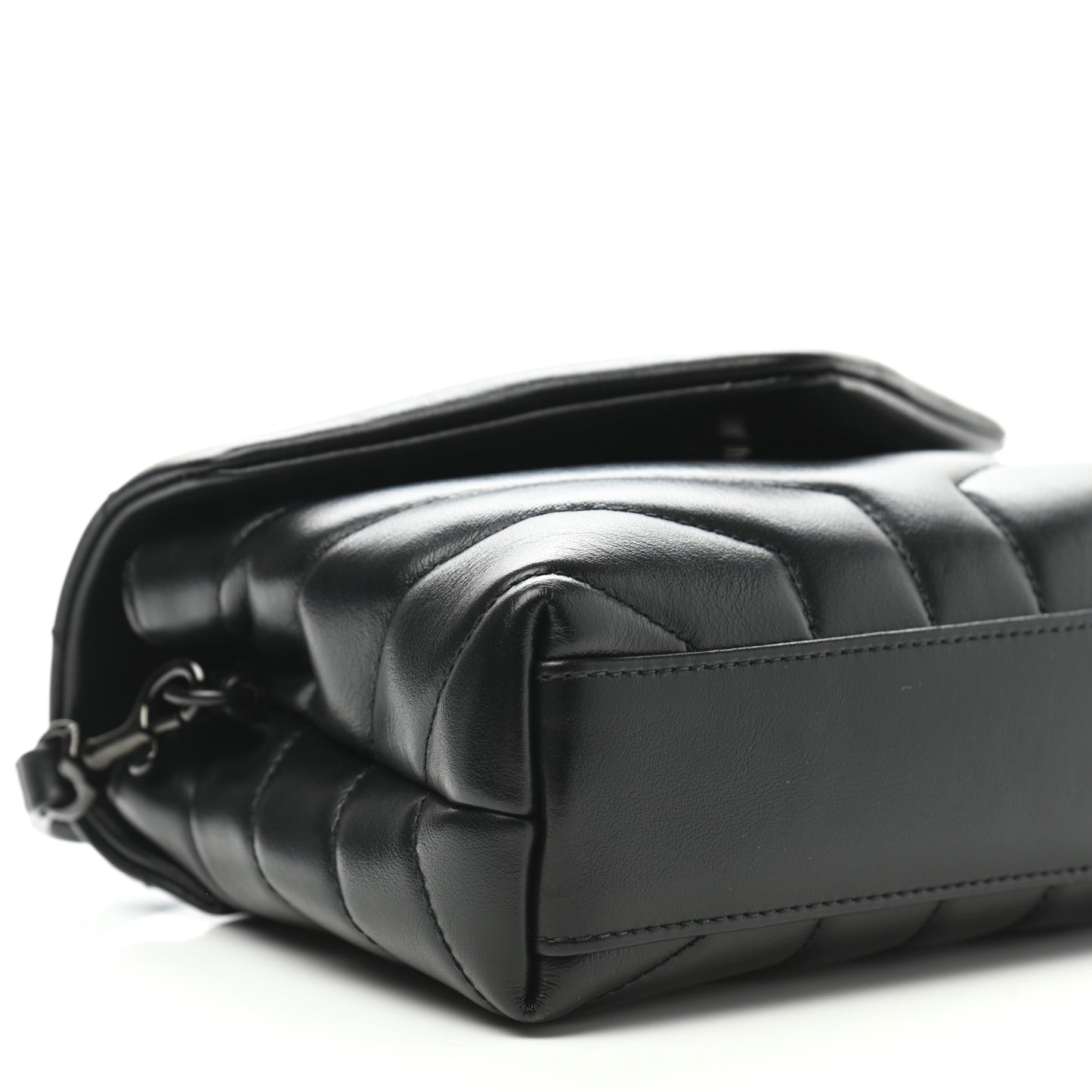 Calfskin Y Quilted Monogram Toy Loulou Crossbody Bag Black