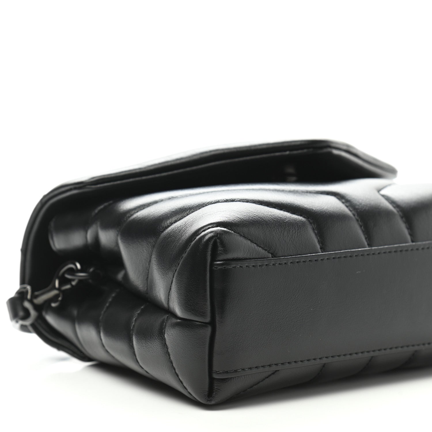Saint Laurent Calfskin Y Quilted Monogram Toy Loulou Crossbody Bag Black 9 of 11
