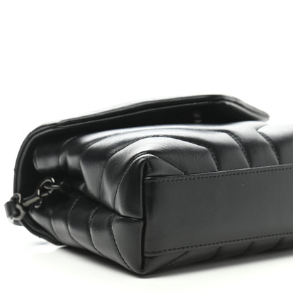 Saint Laurent Calfskin Y Quilted Monogram Toy Loulou Crossbody Bag Black 9 of 11