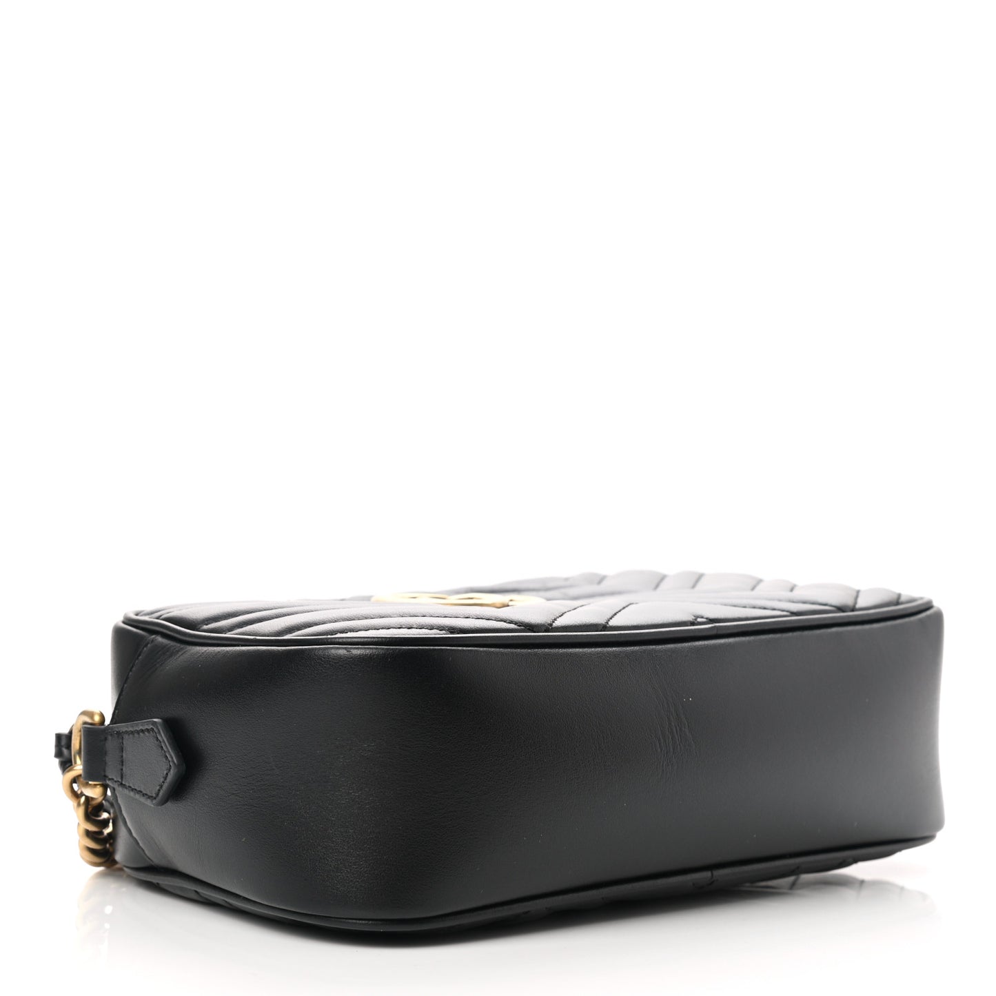 Calfskin Matelasse Small GG Marmont Chain Shoulder Bag Black