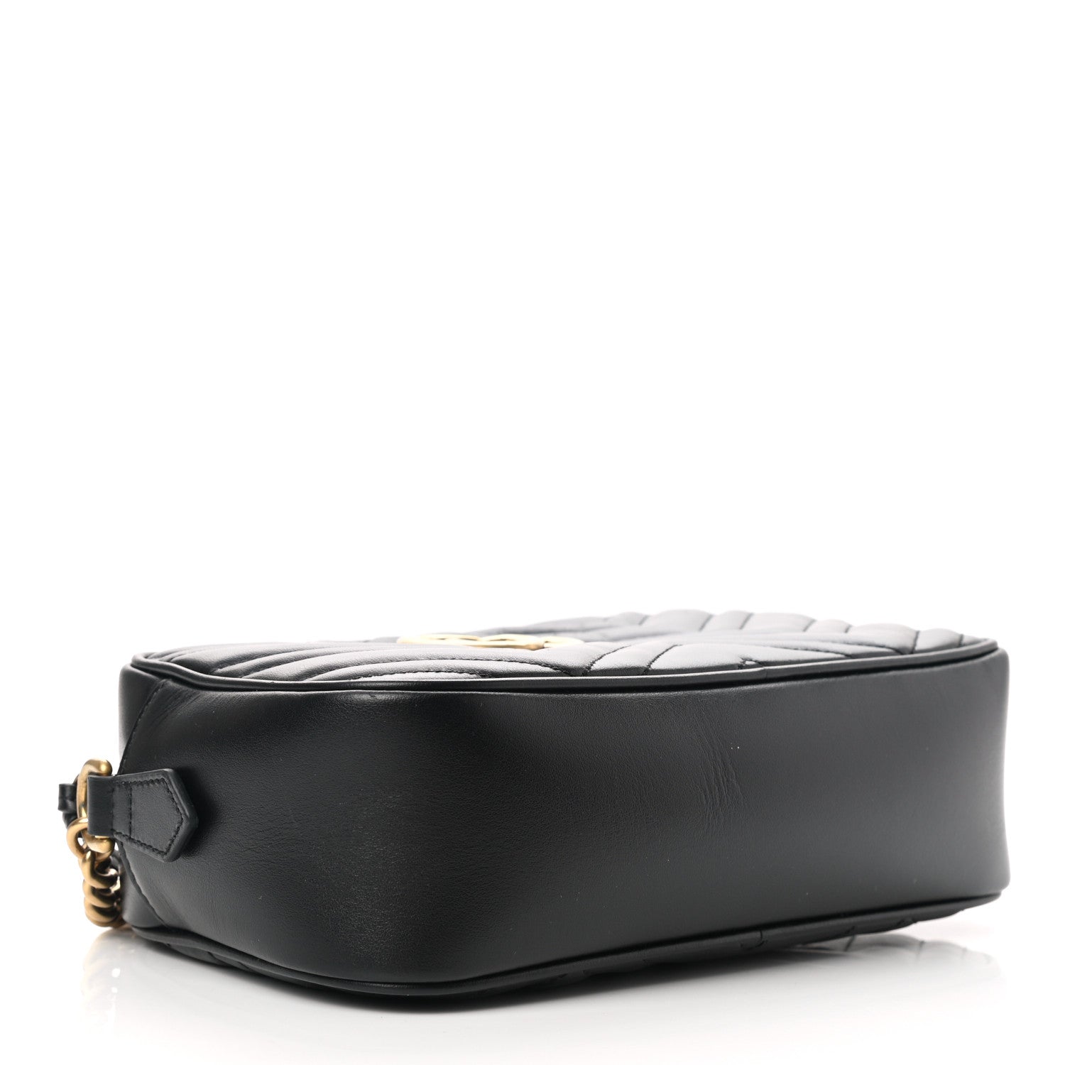 Gucci Calfskin Matelasse Small GG Marmont Chain Shoulder Bag Black 4 of 11