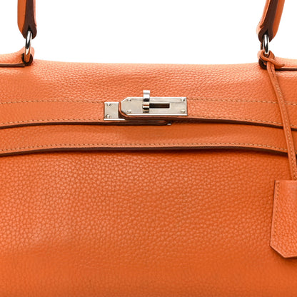 Hermes Taurillon Clemence Shoulder Kelly 40 Orange 7 of 13