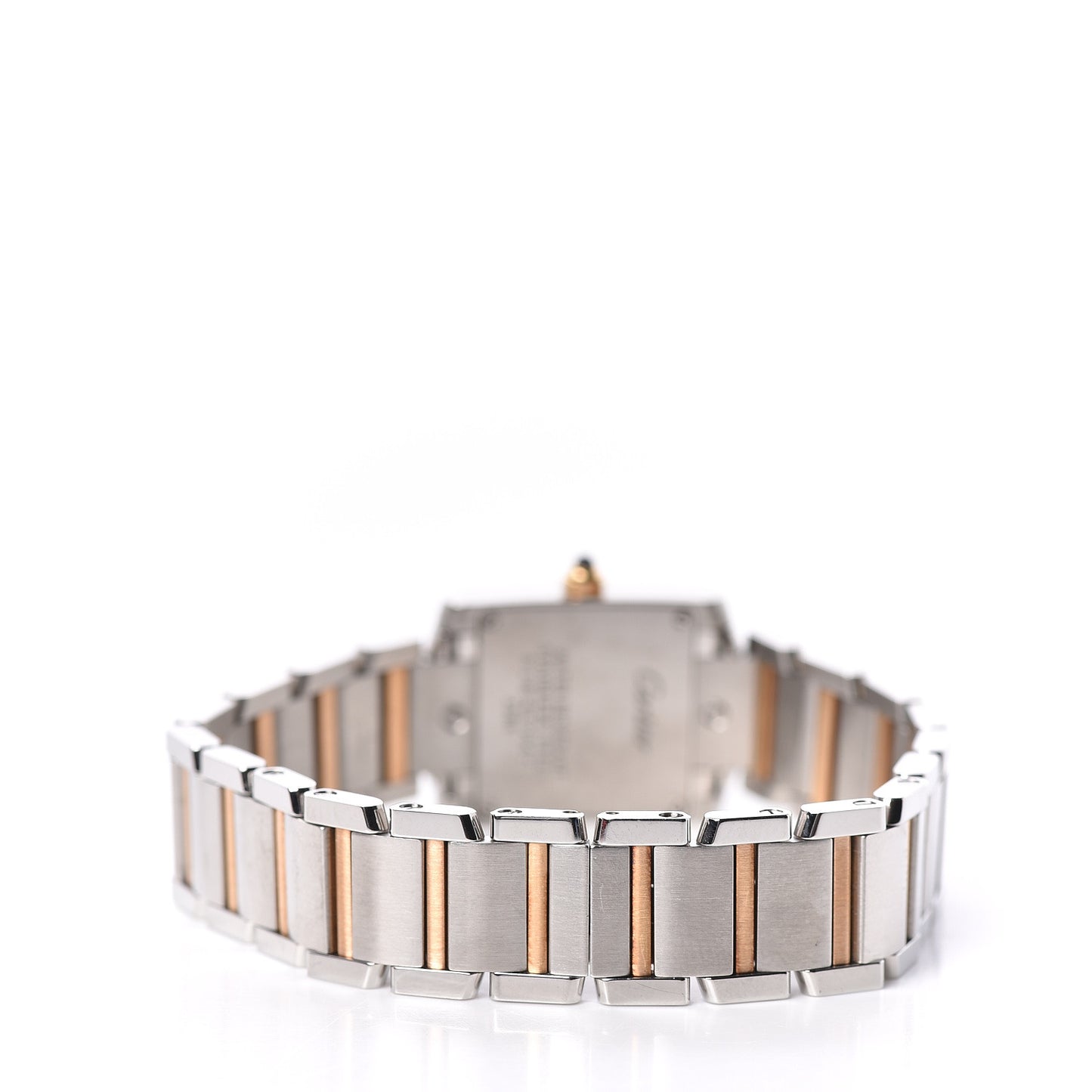 Stainless Steel 18K Pink Gold Mother of Pearl 20mm Tank Francaise Quartz Watch