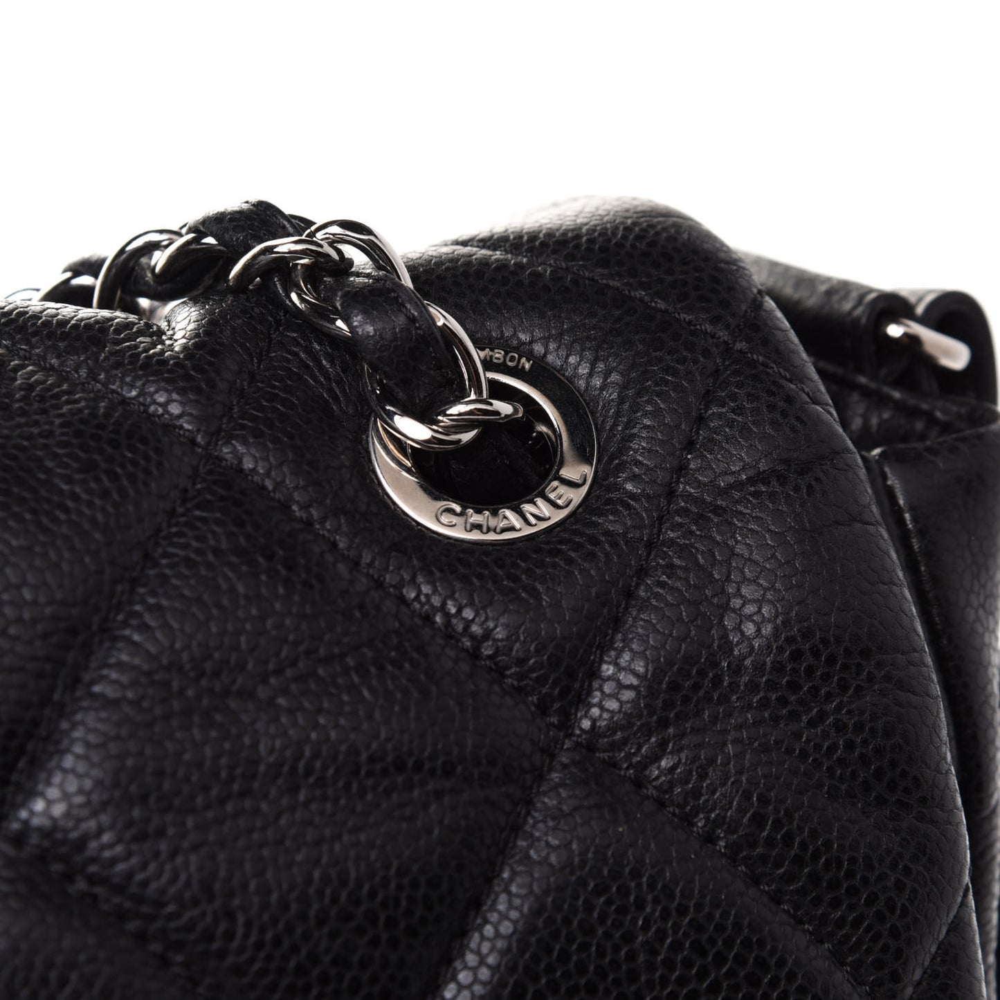 Glazed Caviar Quilted Stretch Spirit Messenger Bag Black