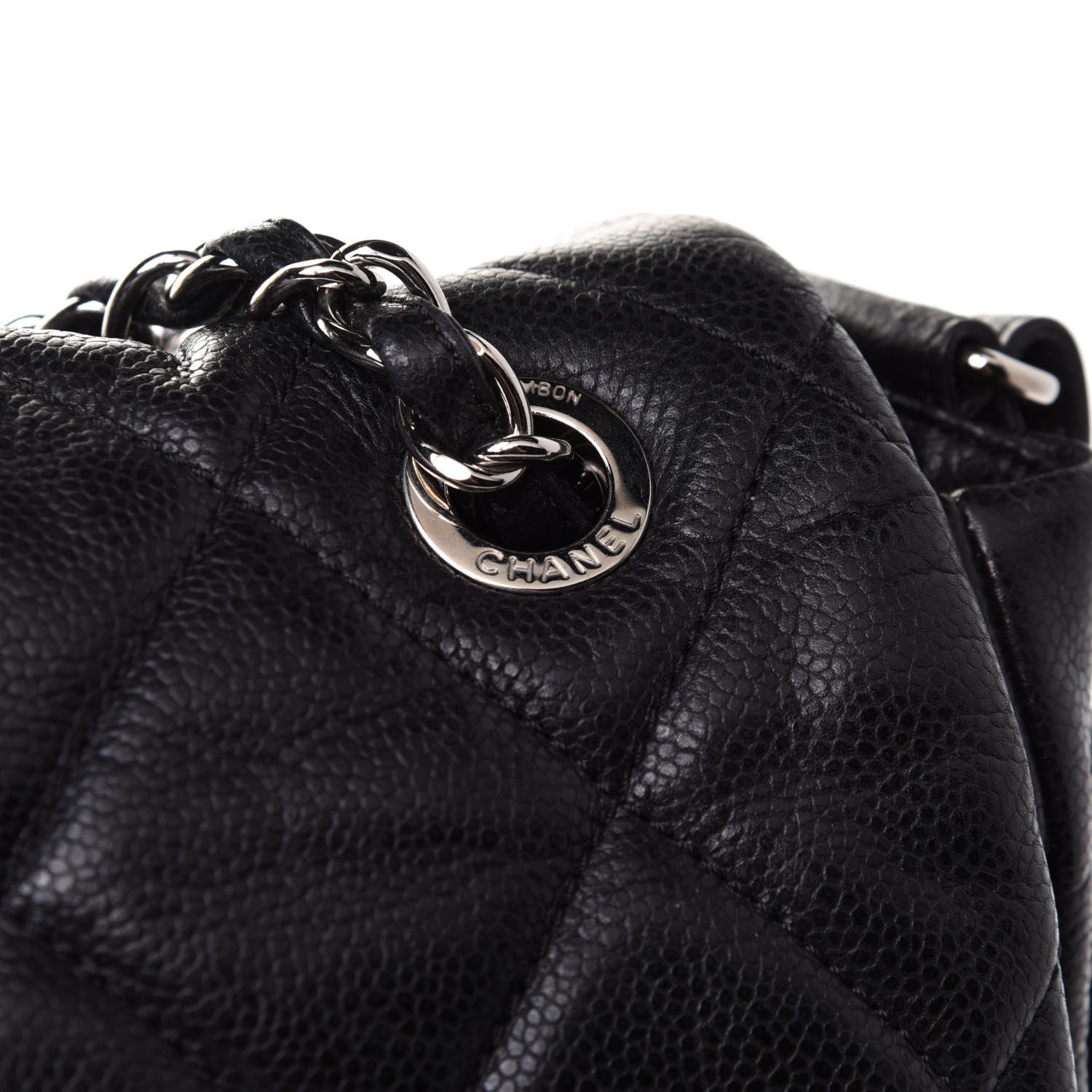 Chanel Glazed Caviar Quilted Stretch Spirit Messenger Bag Black 8 of 11