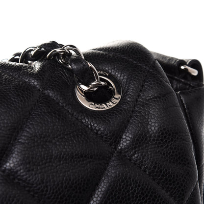 Chanel Glazed Caviar Quilted Stretch Spirit Messenger Bag Black 8 of 11