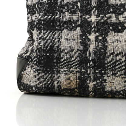 Chanel Lambskin Nylon Tweed Printed Tote Black White 15 of 21