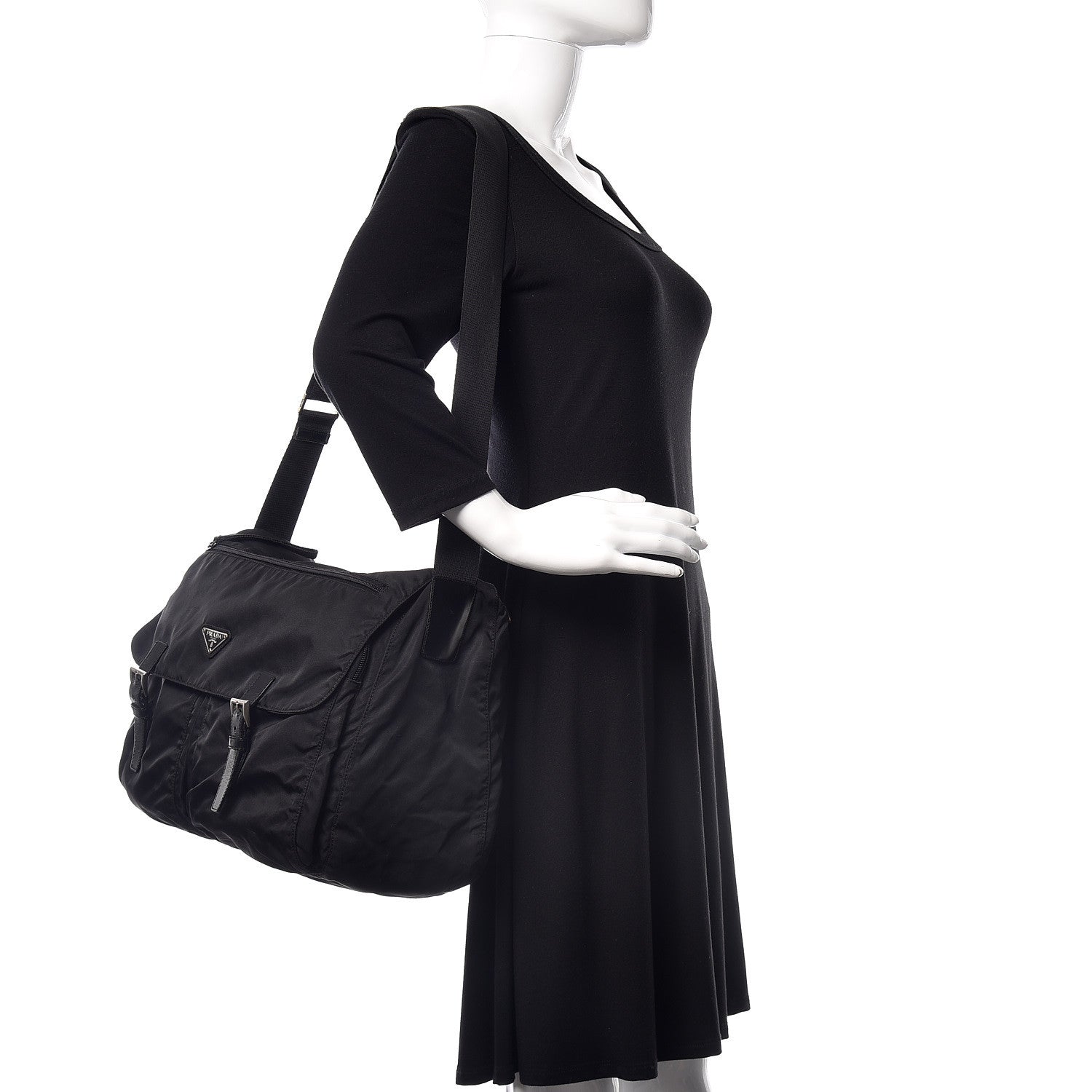 Prada Nylon Vela Messenger Bag Black 2 of 8