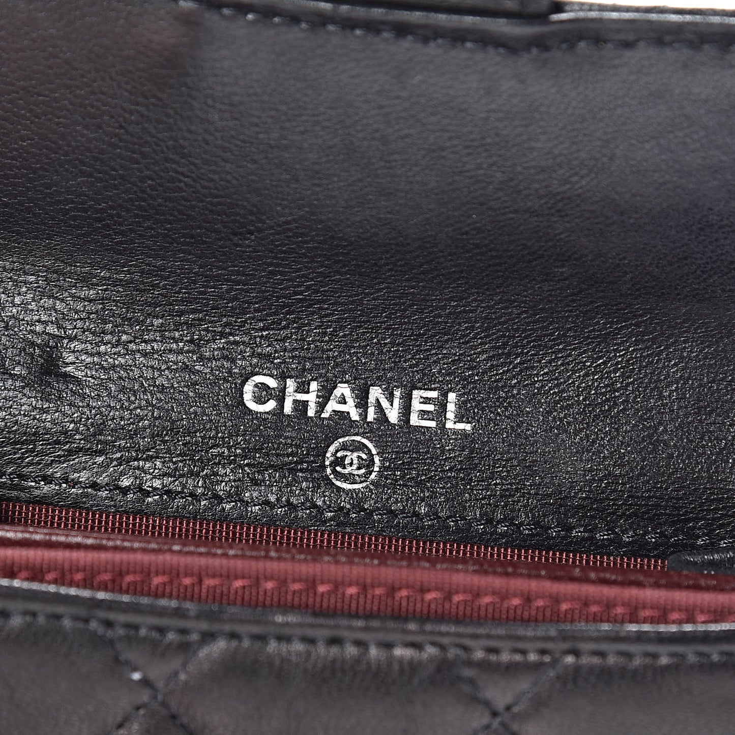 Lambskin Quilted Flap Card Holder Wallet Black