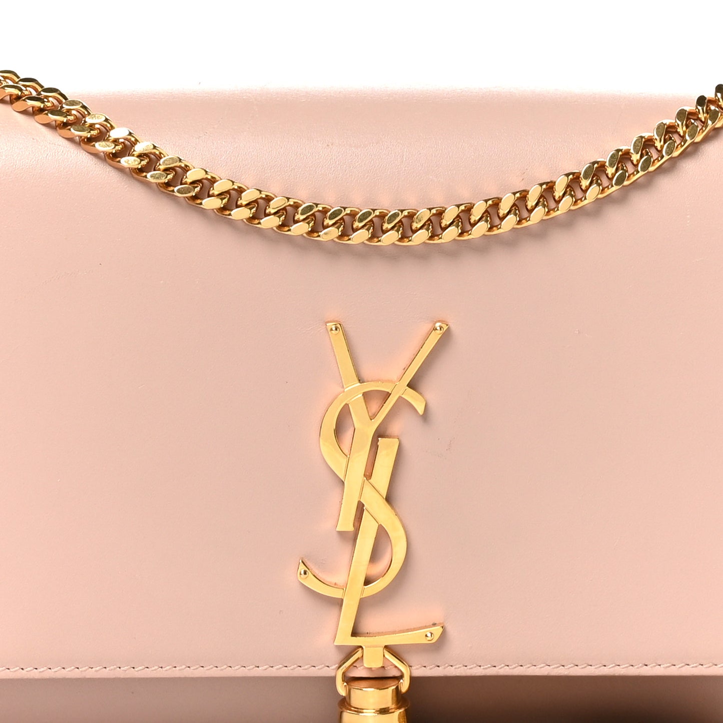 Smooth Calfskin Medium Classic Monogram Kate Tassel Satchel Pink