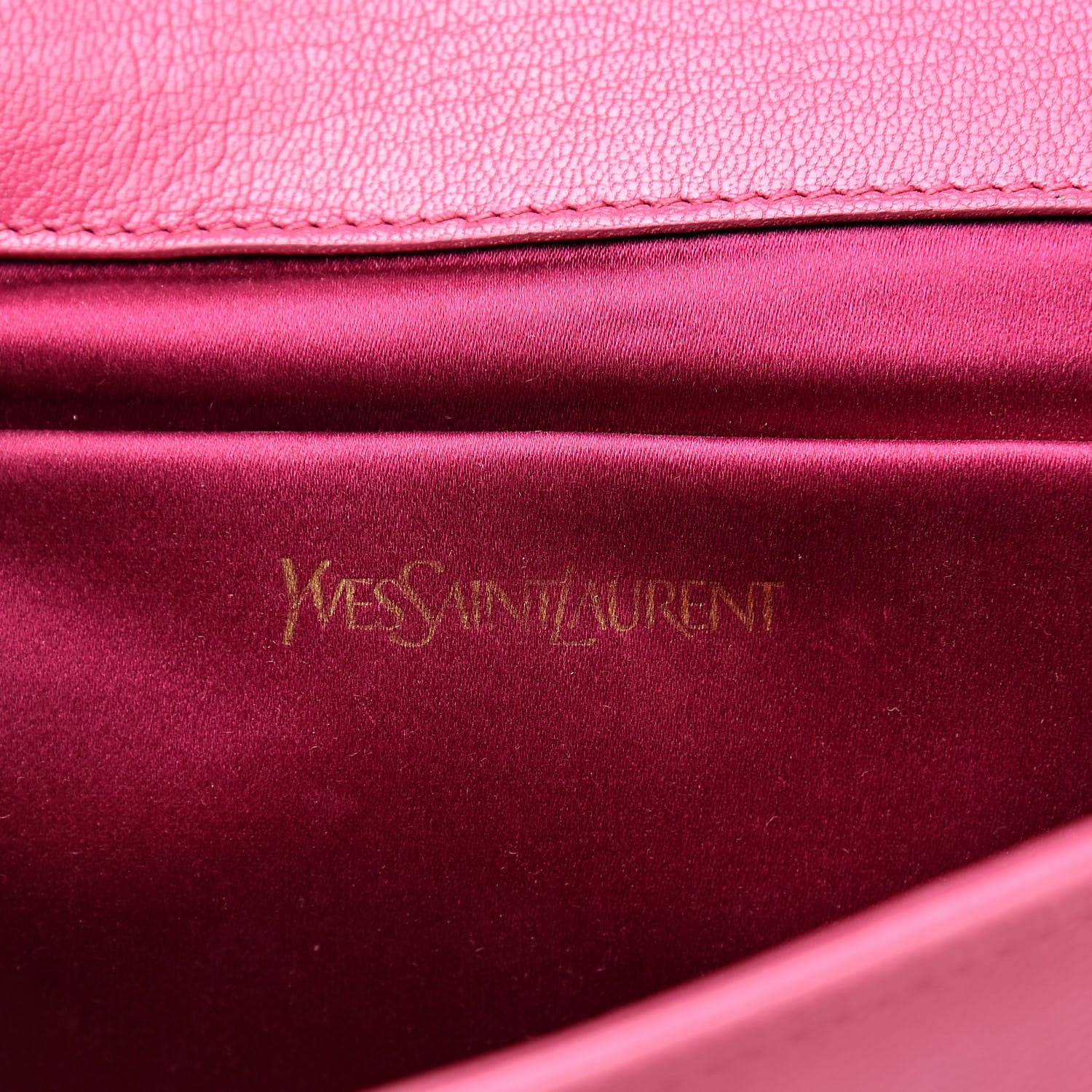 Saint Laurent Goatskin Monogram Large Belle De Jour Clutch Lipstick Fuchsia 6 of 14