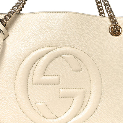 Gucci Pebbled Calfskin Medium Soho Chain Shoulder Bag Off White 8 of 10