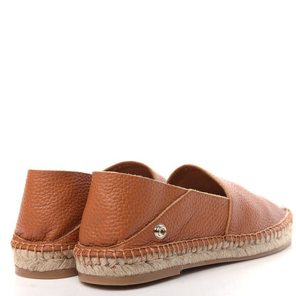 Valentino Garavani Grained Calfskin Feather Strap Espadrilles 36 Tan 4 of 10