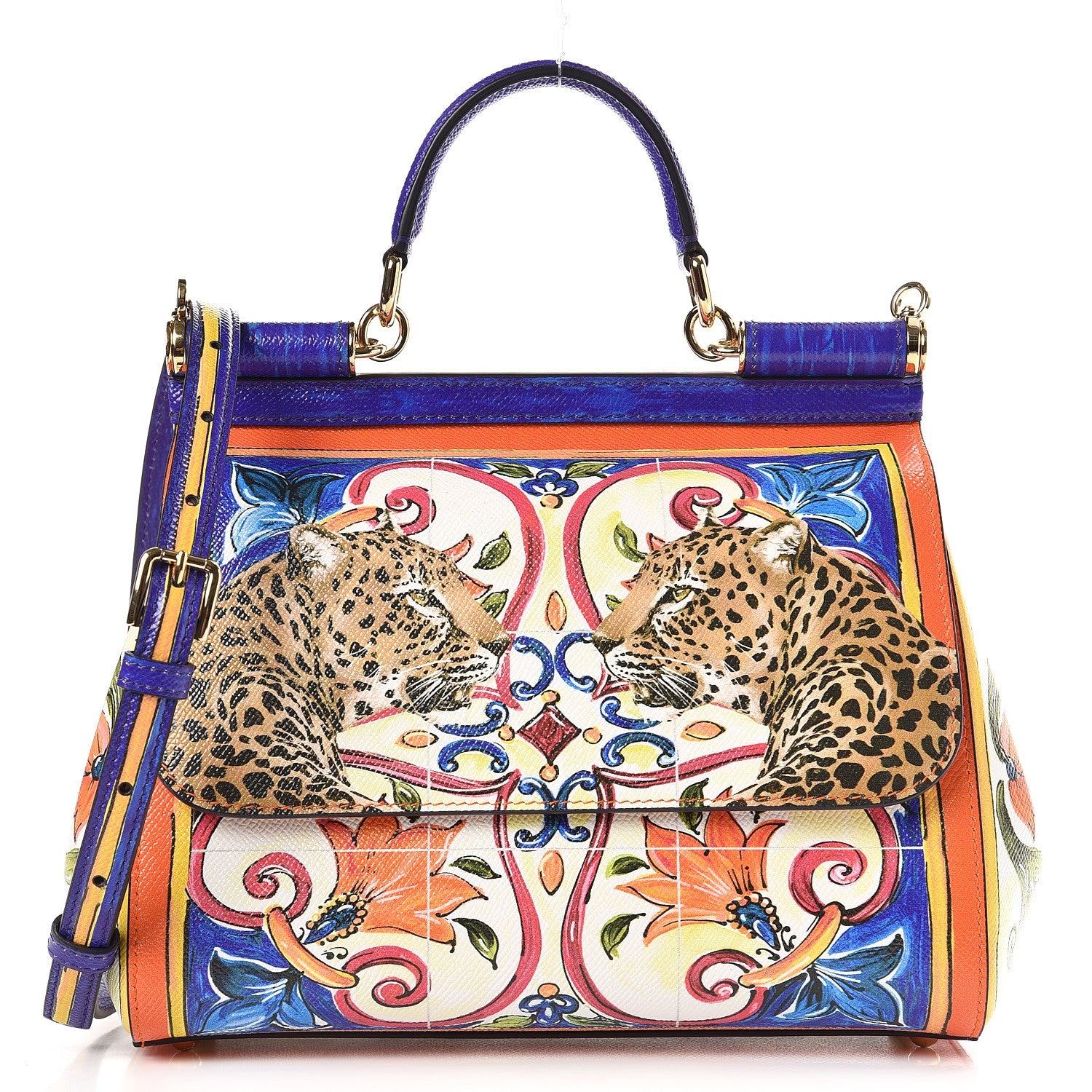 Dolce & Gabbana Dauphine Majolica Printed Medium Miss Sicily Satchel Multicolor 1 of 7