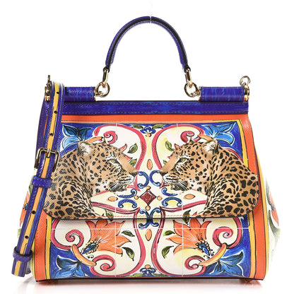 Dolce & Gabbana Dauphine Majolica Printed Medium Miss Sicily Satchel Multicolor 1 of 7