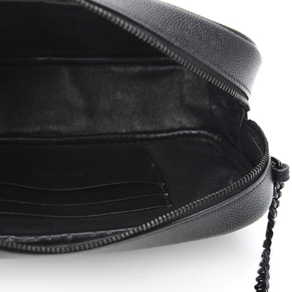 Saint Laurent Grain De Poudre Matelasse Monogram Mini Lou Camera Bag Black 4 of 10