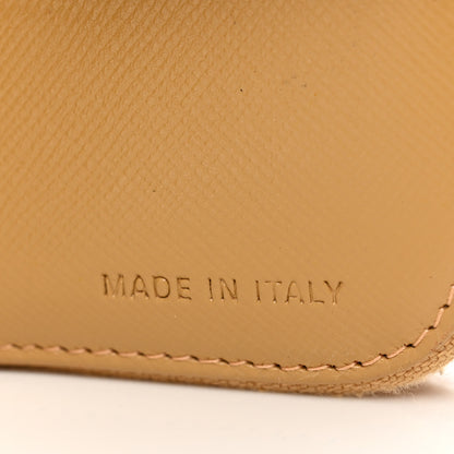 Prada Saffiano Triangle Compact Zip Around Wallet Miele 7 of 13