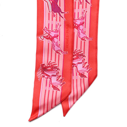 Hermes Silk Pani La Shar Pawnee Twilly Rouge Rose Fuchsia 2 of 4