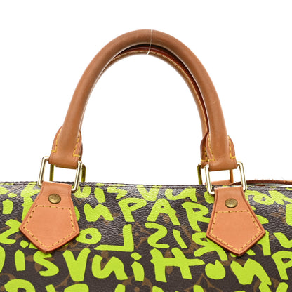 Louis Vuitton Monogram Graffiti Speedy 30 Green 12 of 16