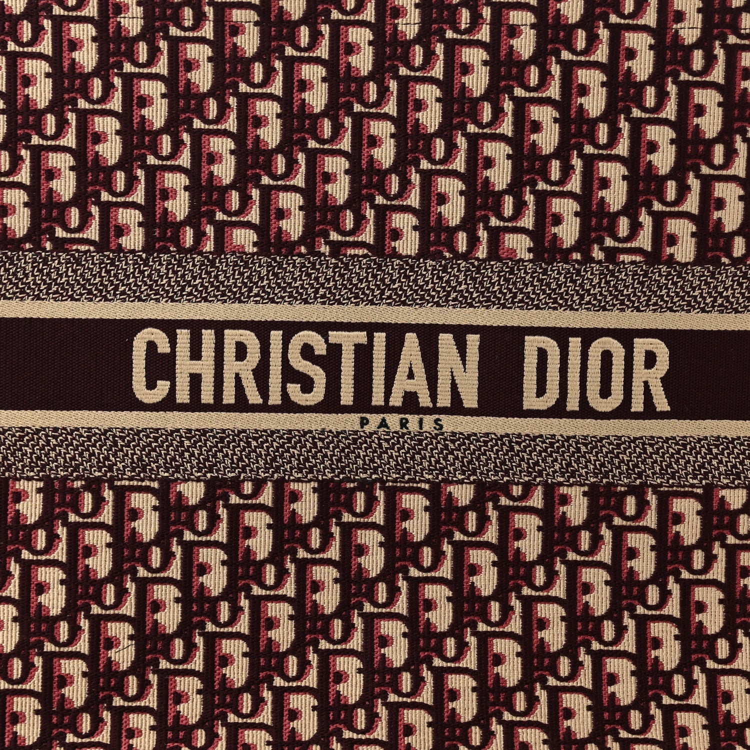 Christian Dior Oblique Large Book Tote Burgundy Multicolor 8 of 10