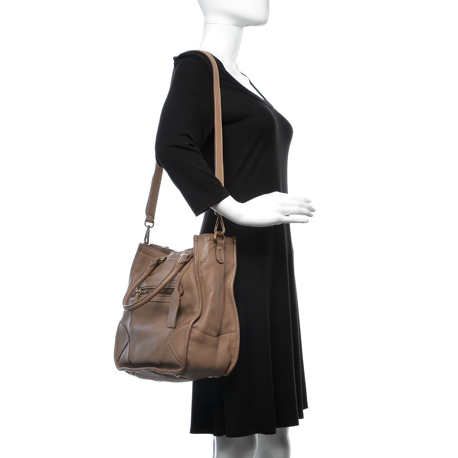 Prada Cervo Tote Visone 2 of 8