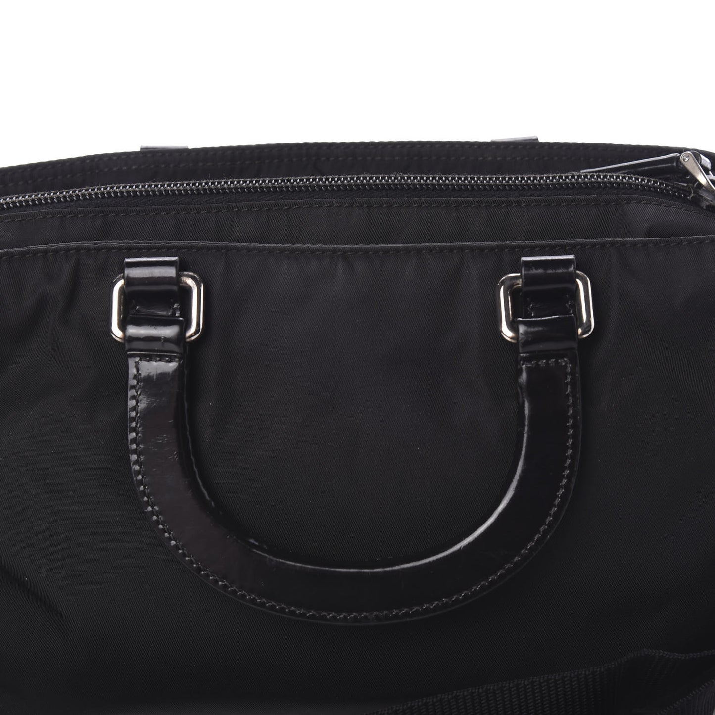 Tessuto Nylon Spazzolato Logo Tote Black