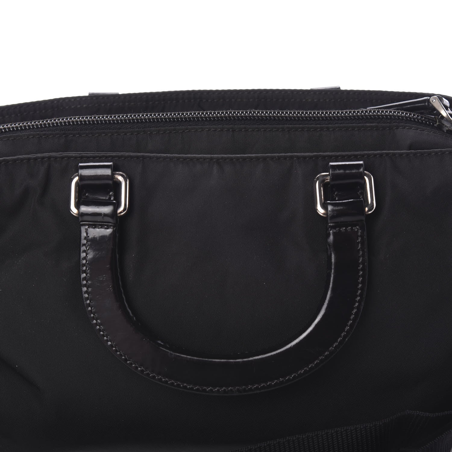 Prada Tessuto Nylon Spazzolato Logo Tote Black 10 of 11