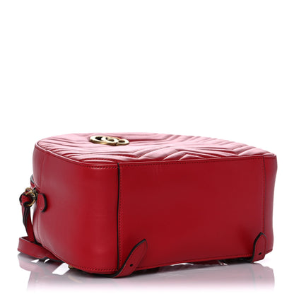 Gucci Calfskin Matelasse GG Marmont Dome Backpack Hibiscus Red 4 of 13
