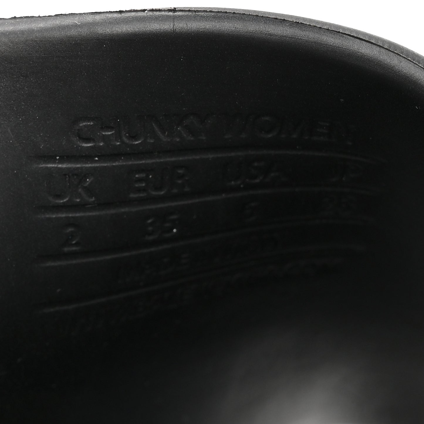 Rubber Chunky Platform Slide Sandals 35 Black