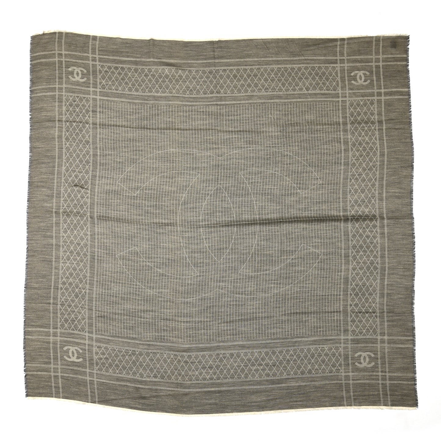Cashmere CC Diamond Scarf Grey