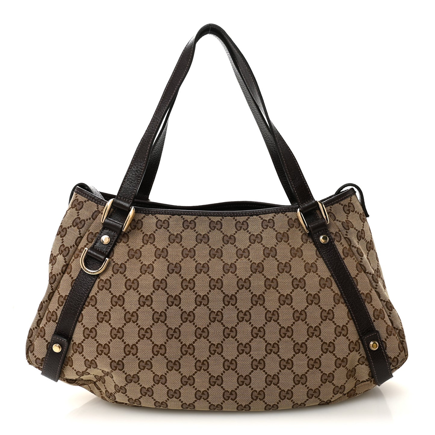 Monogram Medium Abbey Shoulder Bag Dark Brown