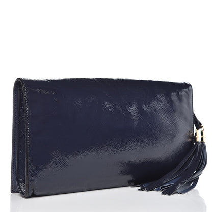 Gucci Soft Patent Medium Soho Clutch Uniform Blue 3 of 9