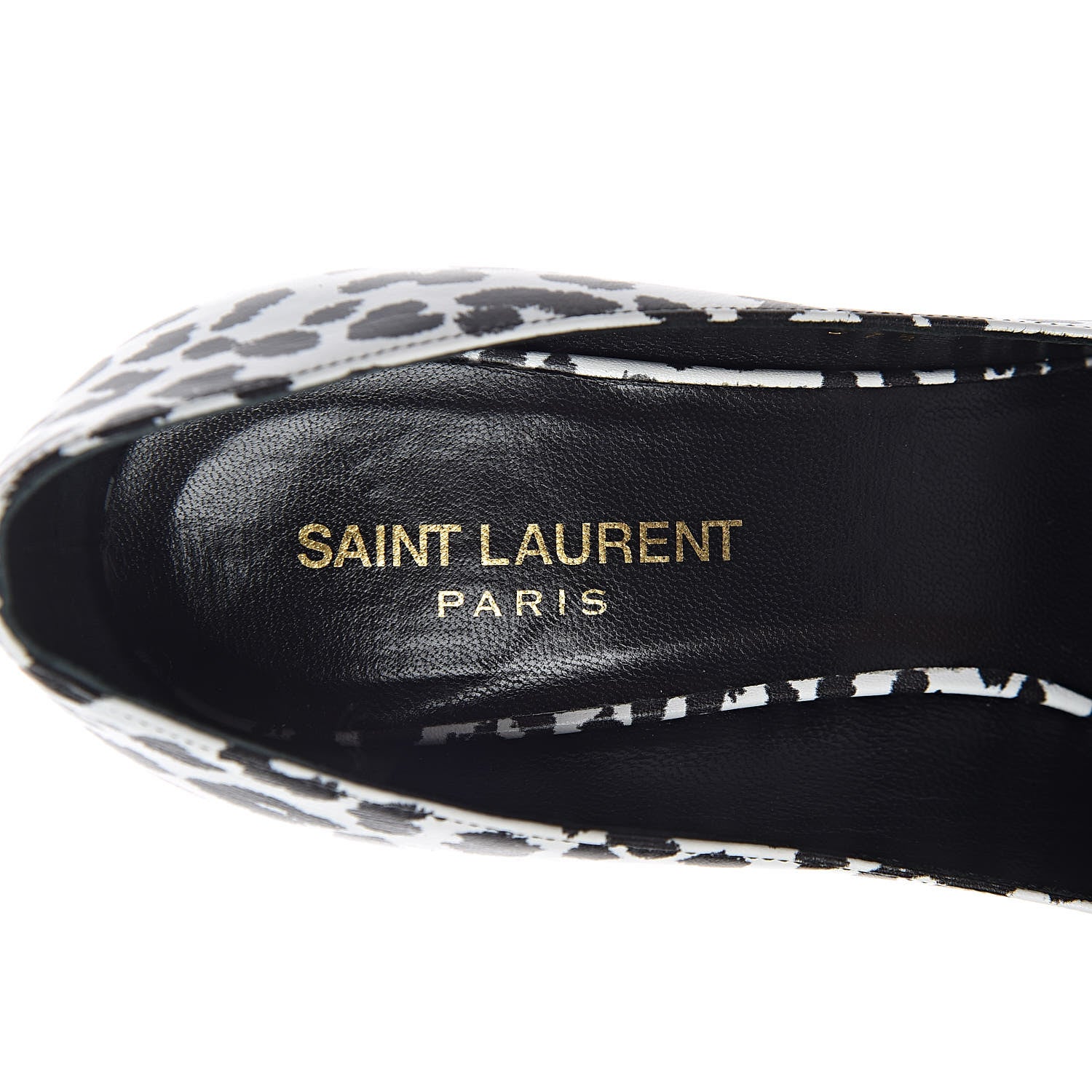 Saint Laurent Soft Calfskin Baby Cat Paris 105 Pumps 37.5 White Black 7 of 10