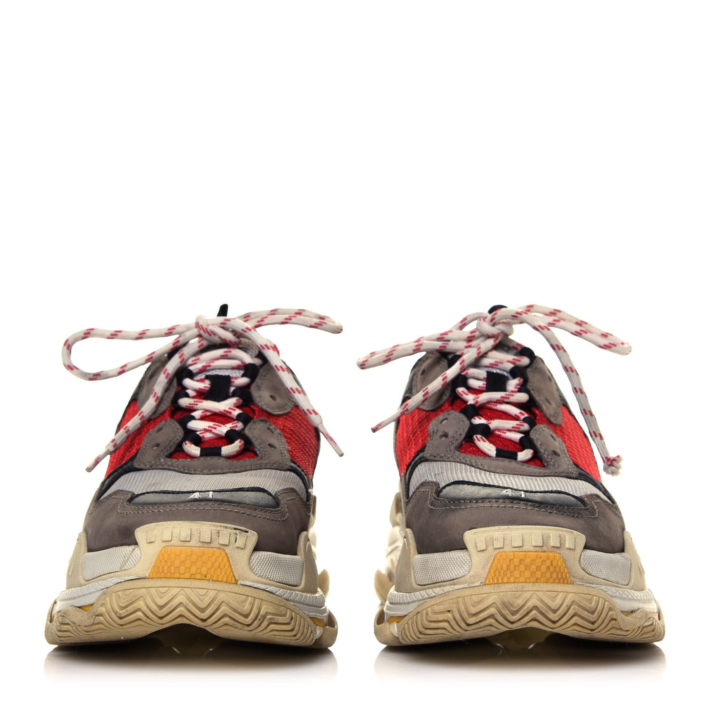 Mesh Nubuck Mens Triple S Sneakers 41 Bleu Gris Rouge