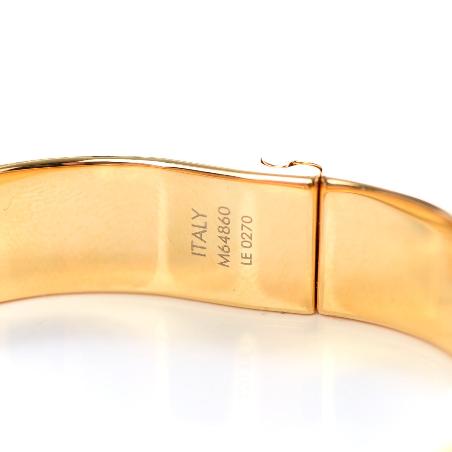 Brass Crystal Monogram Nanogram Strass Cuff S Gold