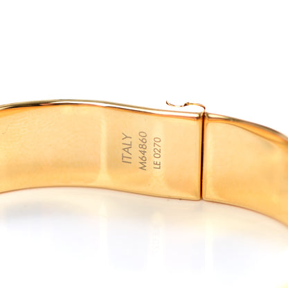 Louis Vuitton Brass Crystal Monogram Nanogram Strass Cuff S Gold 6 of 6