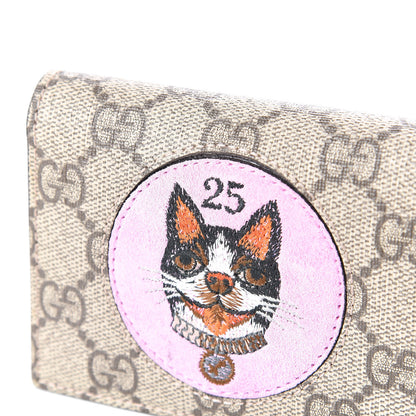 Gucci GG Supreme Monogram Bosco Patch Card Case Wallet Beige Malva Hibiscus Red 11 of 11