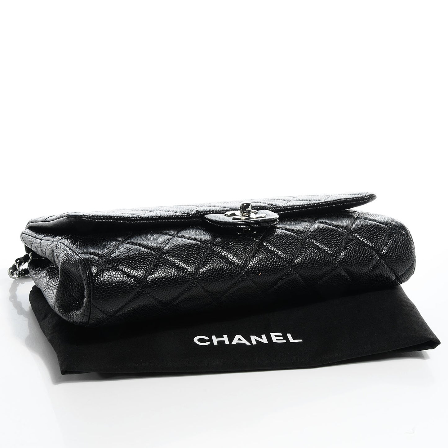 Caviar Quilted Clutch Flap Black