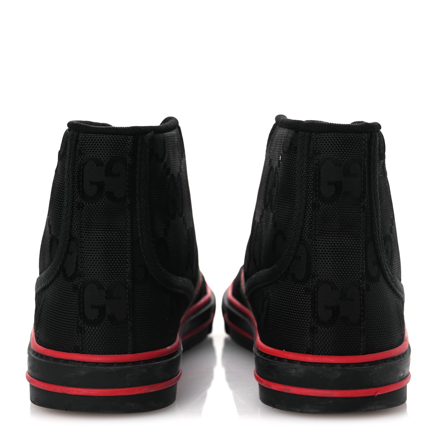 Gucci Econyl Nylon Web Monogram Off The Grid Womens 1977 Tennis High Top Sneakers 39 Black 6 of 11