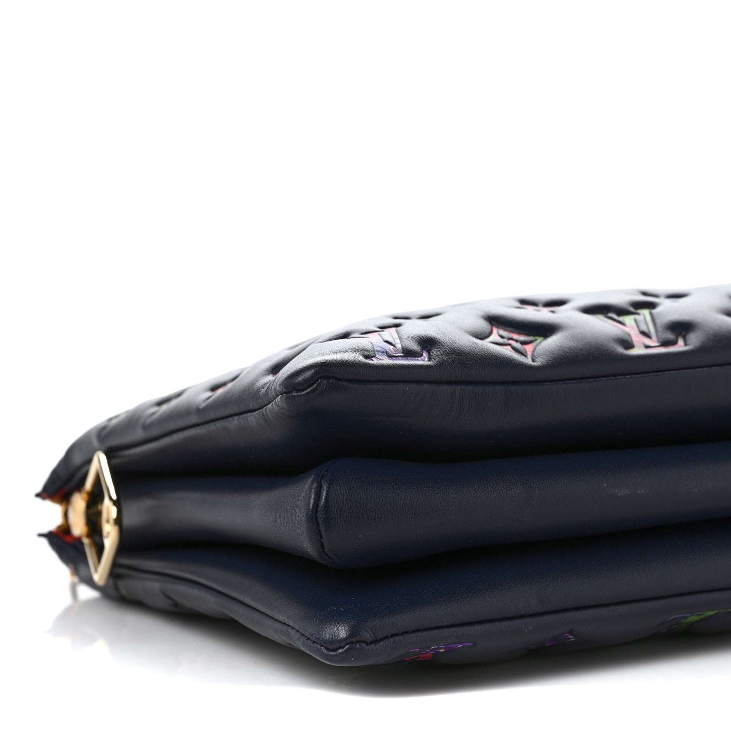 Louis Vuitton Lambskin Embossed Monogram LV Garden Coussin MM Navy Blue 6 of 8