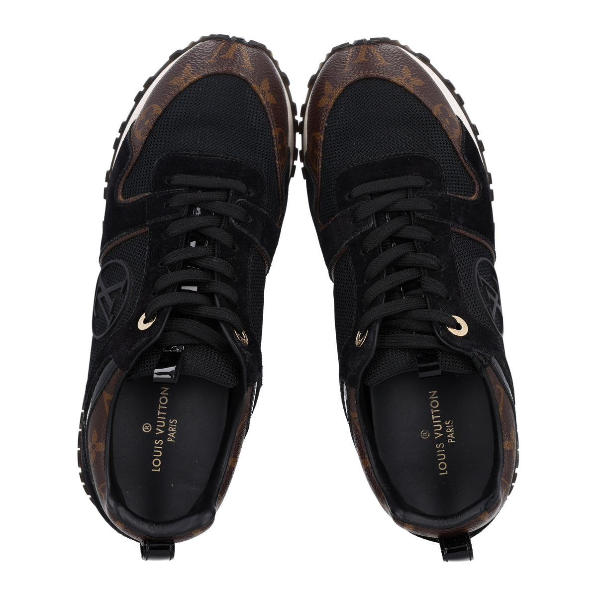 Louis Vuitton Suede Monogram Run Away Sneakers 37.5 Black 2 of 10