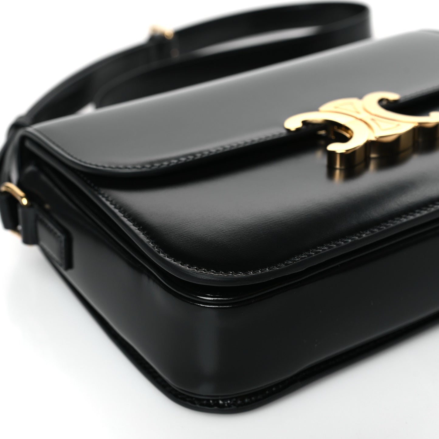 Shiny Calfskin Medium Triomphe Black
